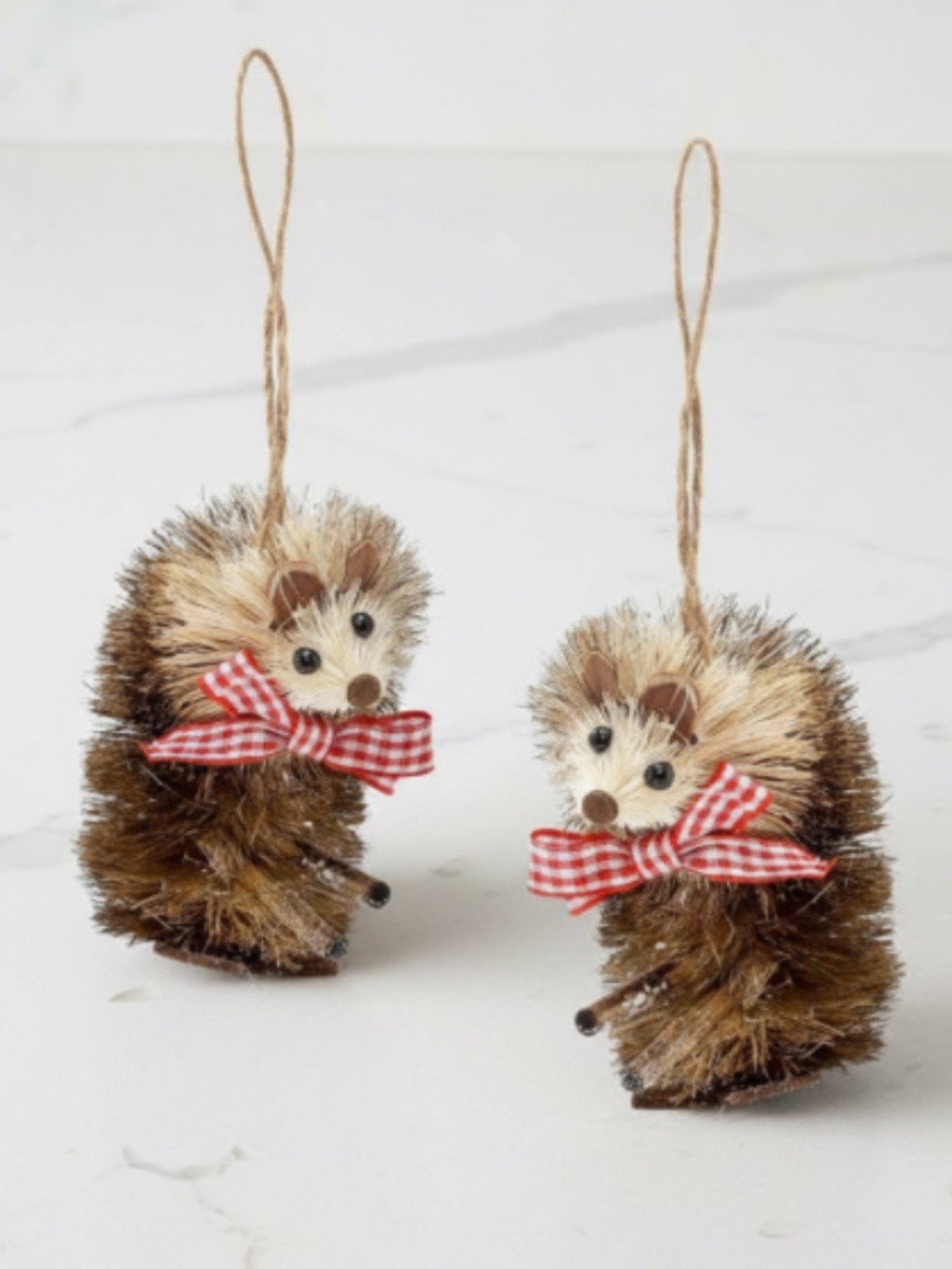 Set/2 Sisal Hedgehog Ornaments